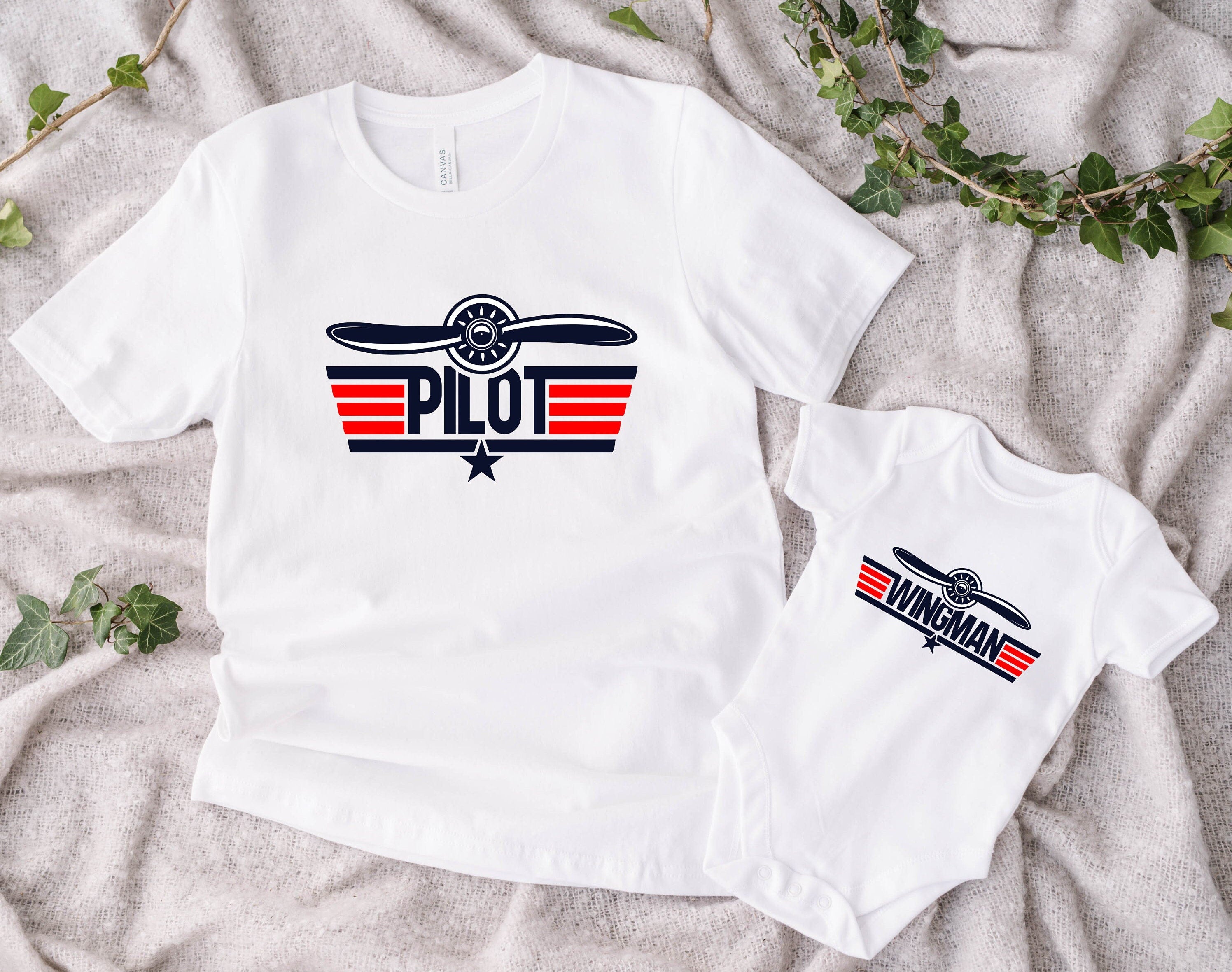 FATHERS DAY TSHIRT | Matching Father Son TShirt | Papa Son TShirt | Dad Son matching tshirts | Pilot Wingman TShirts | Top Gun Tshirt