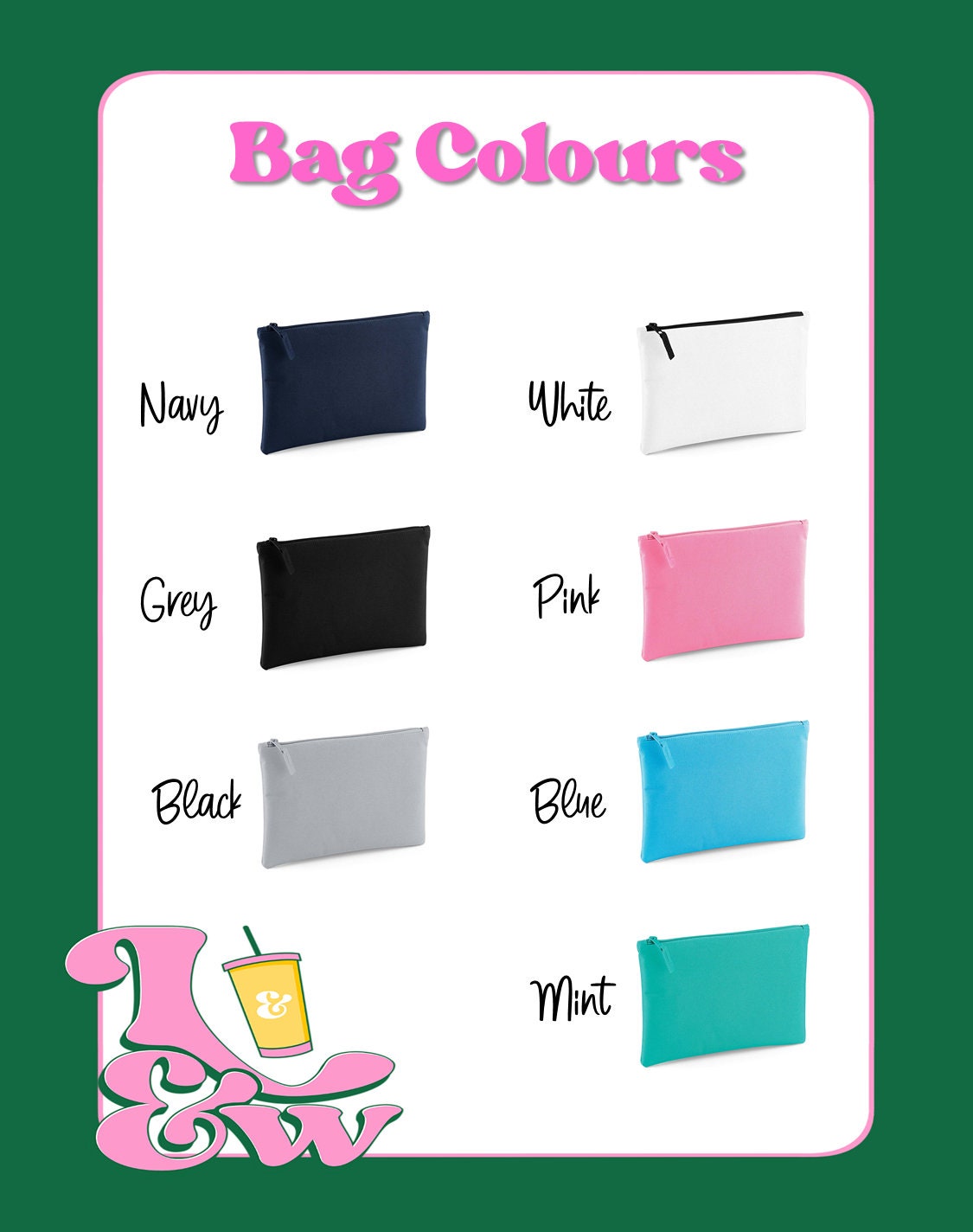 Personalized Farmyard Accessory Bag: Baby Changing Kit Zip Pouch