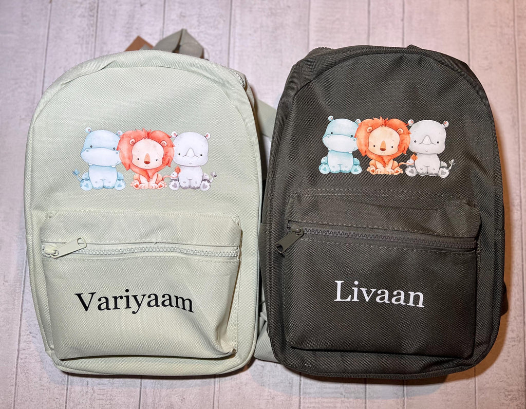 Personalized Safari Toddler Backpack: Children's Nursery School Bag