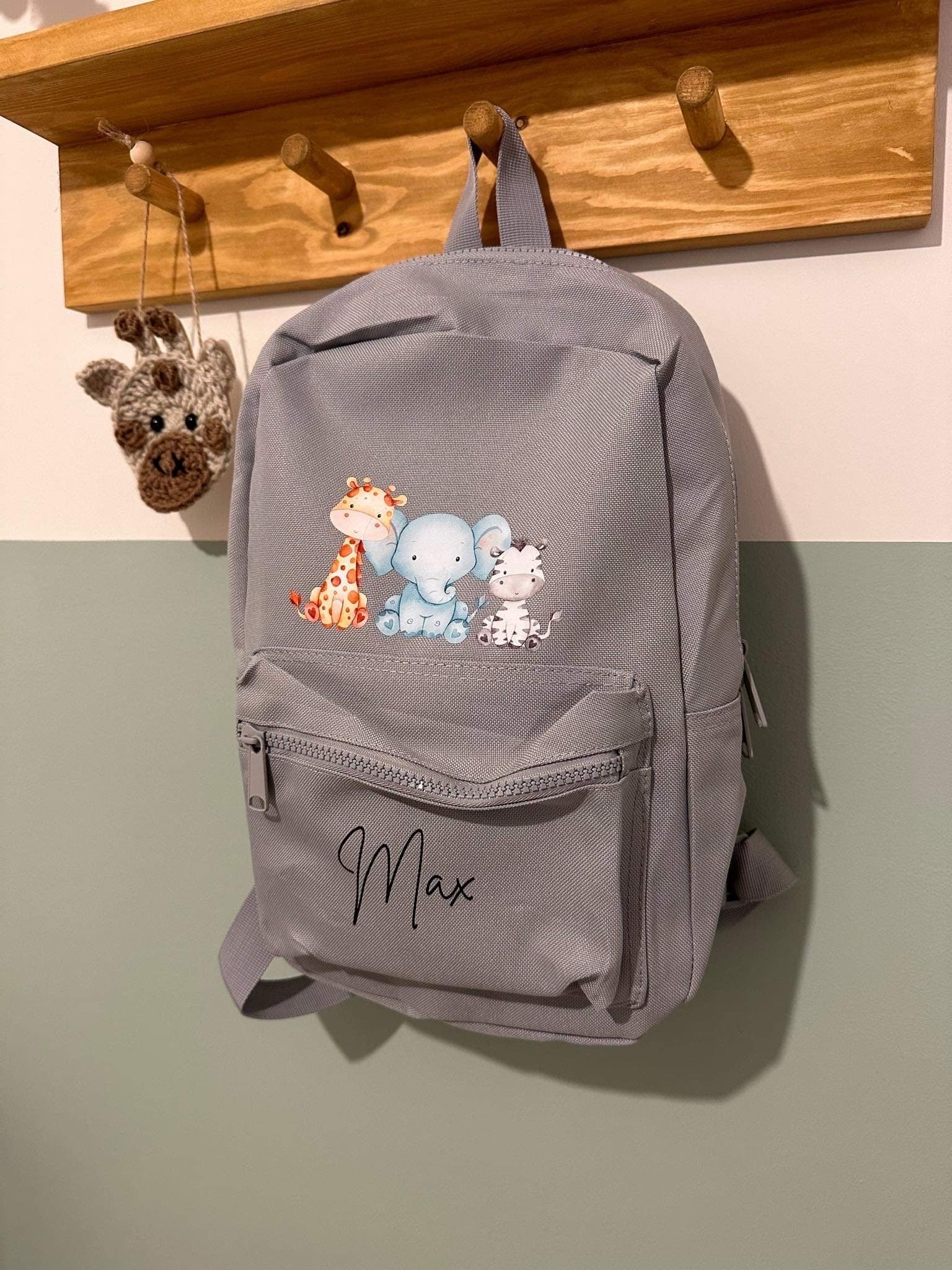 Personalized Safari Toddler Backpack: Children's Nursery School Bag