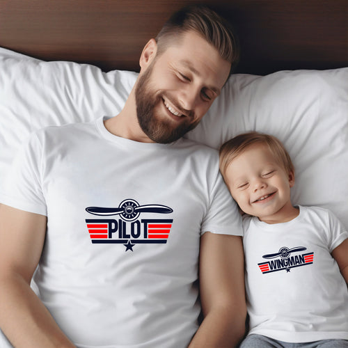 FATHERS DAY TSHIRT | Matching Father Son TShirt | Papa Son TShirt | Dad Son matching tshirts | Pilot Wingman TShirts | Top Gun Tshirt