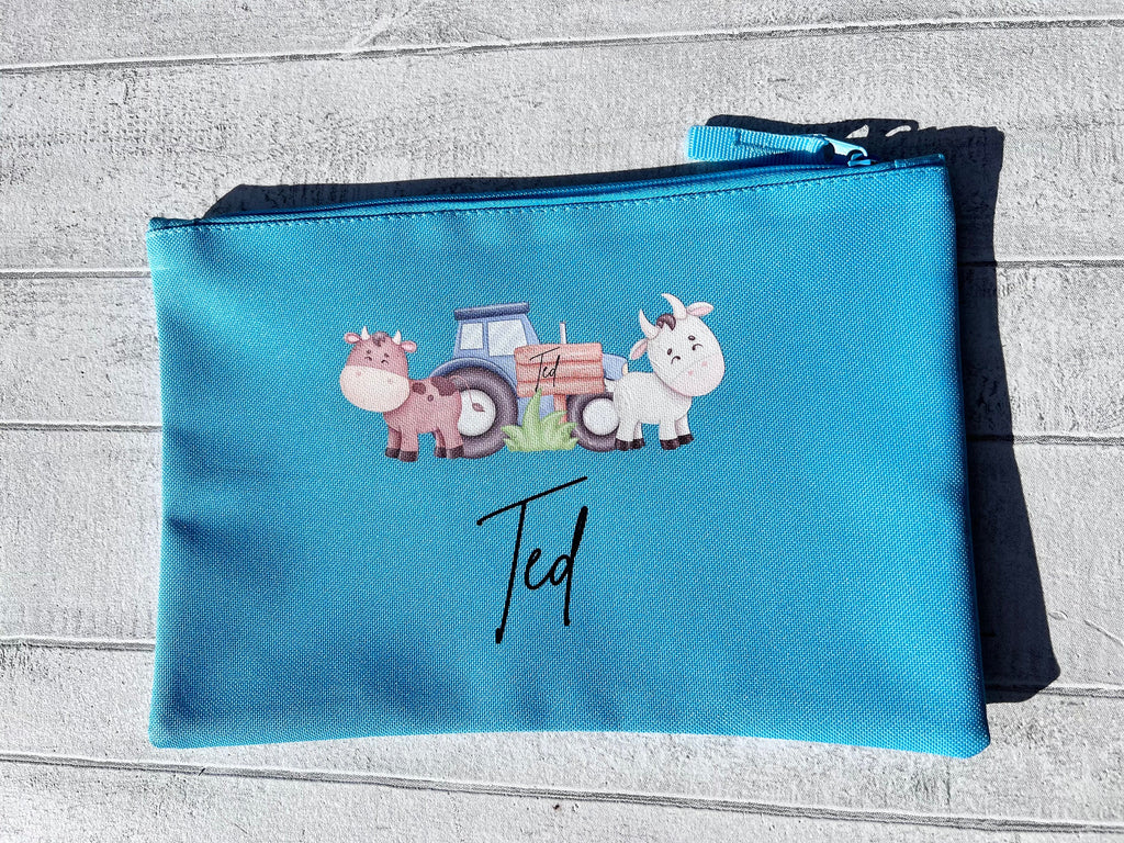 Personalized Farmyard Accessory Bag: Baby Changing Kit Zip Pouch