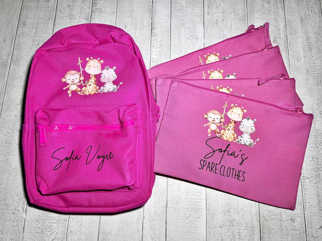 Personalized Safari Toddler Backpack: Children's Nursery School Bag